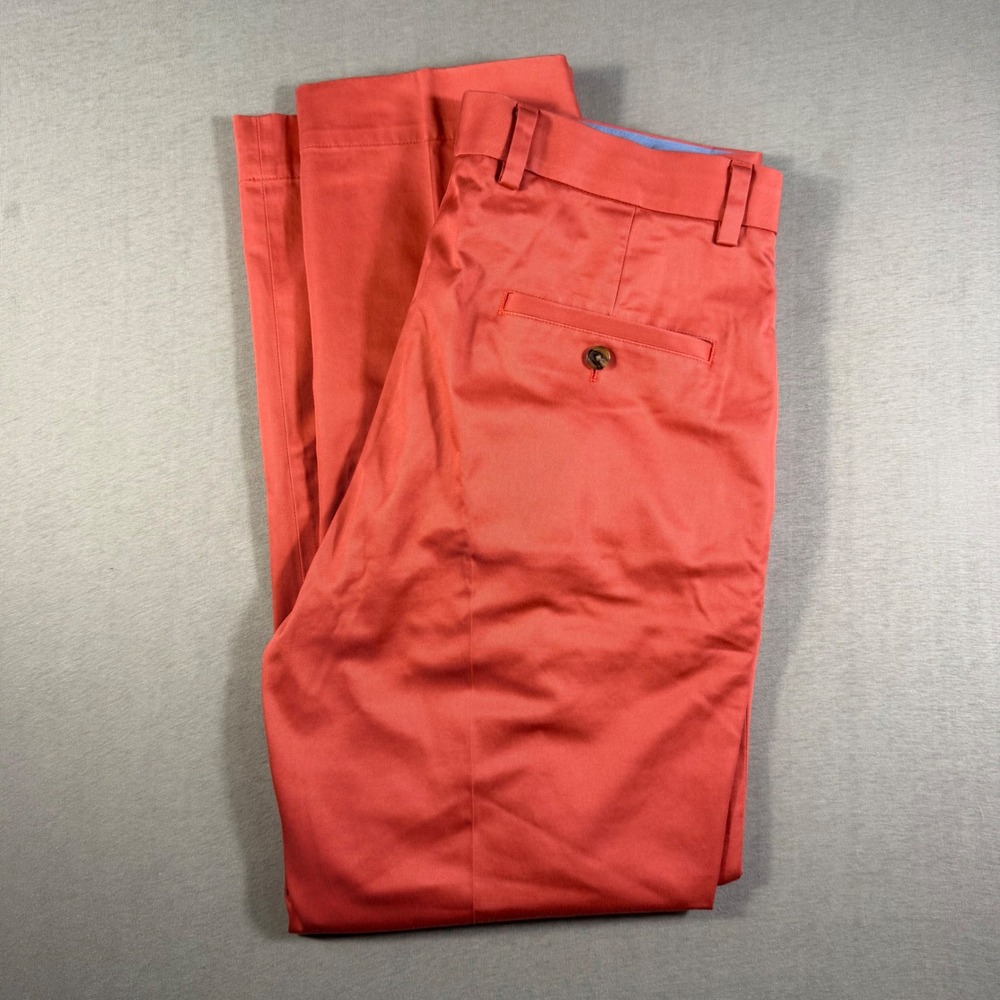 Brooks Brothers Clark Fit Advantage Chino Stretch Pants Coral Mens 34x30